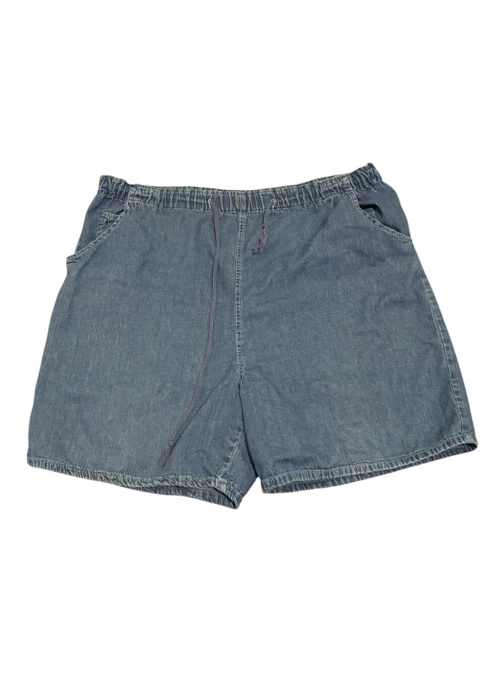 St. Julian Woman Denim Jean Shorts Elastic Waist Size 20W
